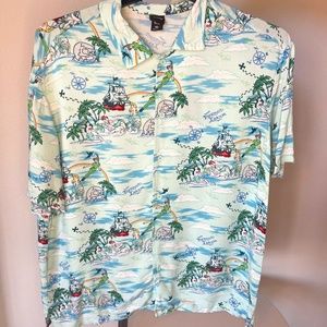 Disney Peter Pan Scenic Neverland Woven Button-Up